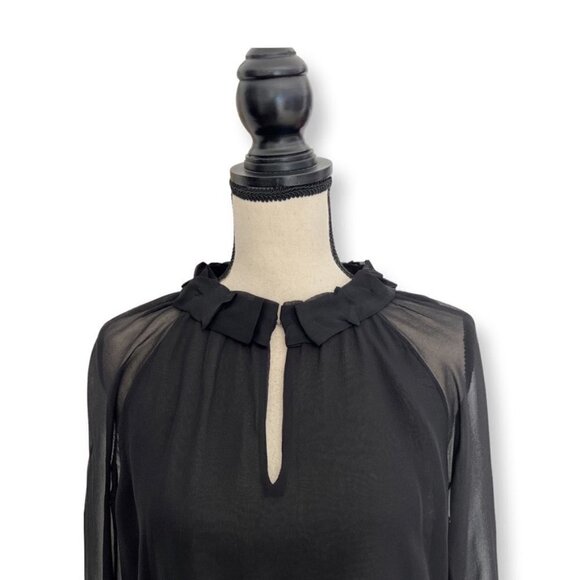 Giorgio Armani silk sheer unique collar blouse size 44 - Picture 3 of 7